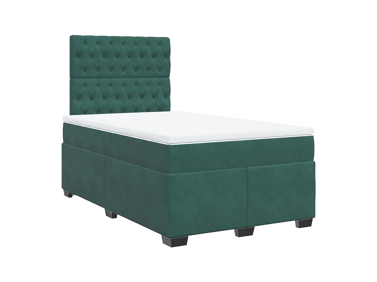 Sommier à lattes de lit avec matelas vert foncé 120x190 cm