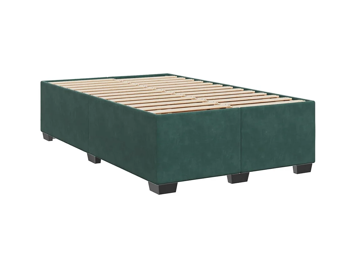 Sommier à lattes de lit avec matelas vert foncé 120x190 cm