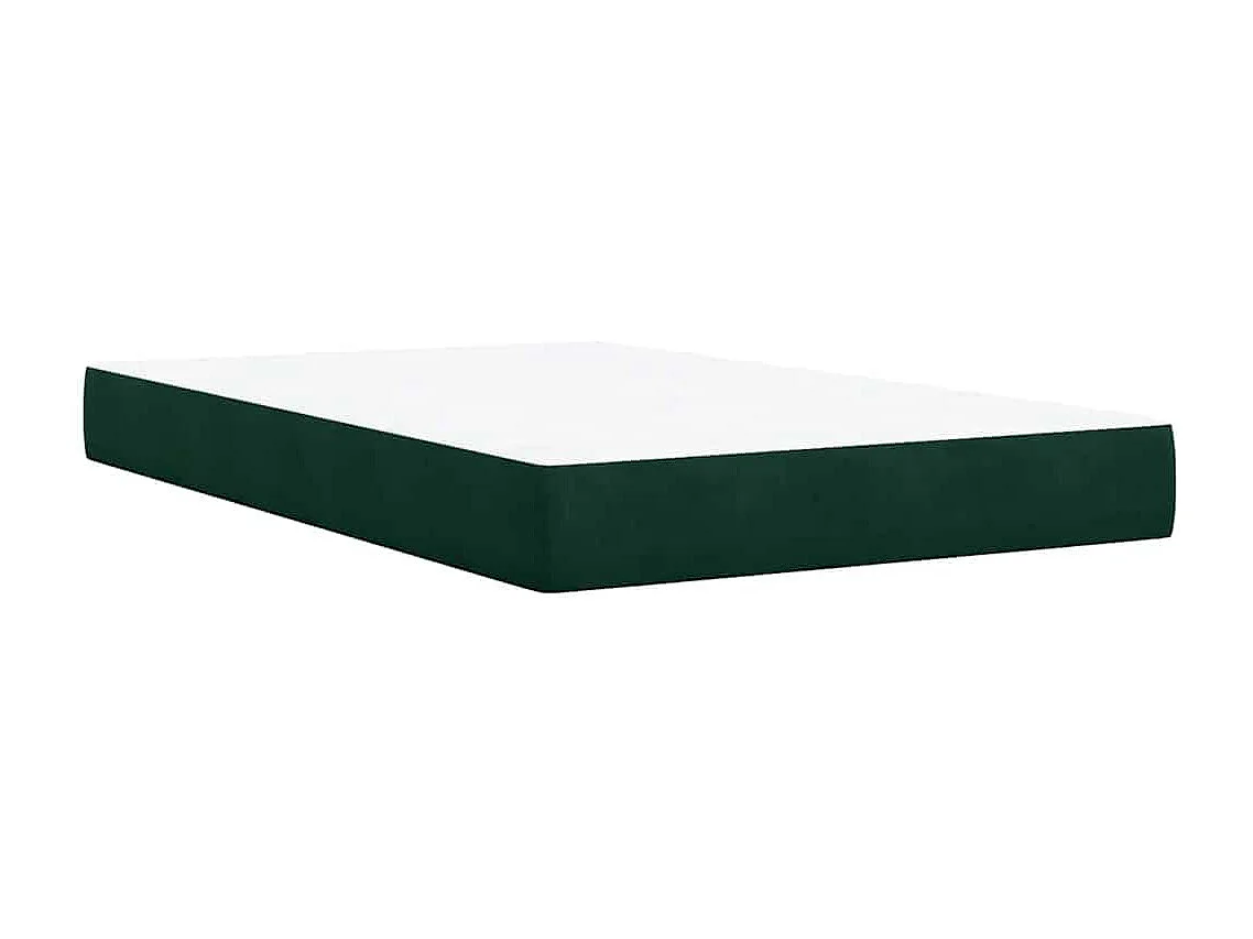Cama box spring con colchón terciopelo verde oscuro 120x190 cm