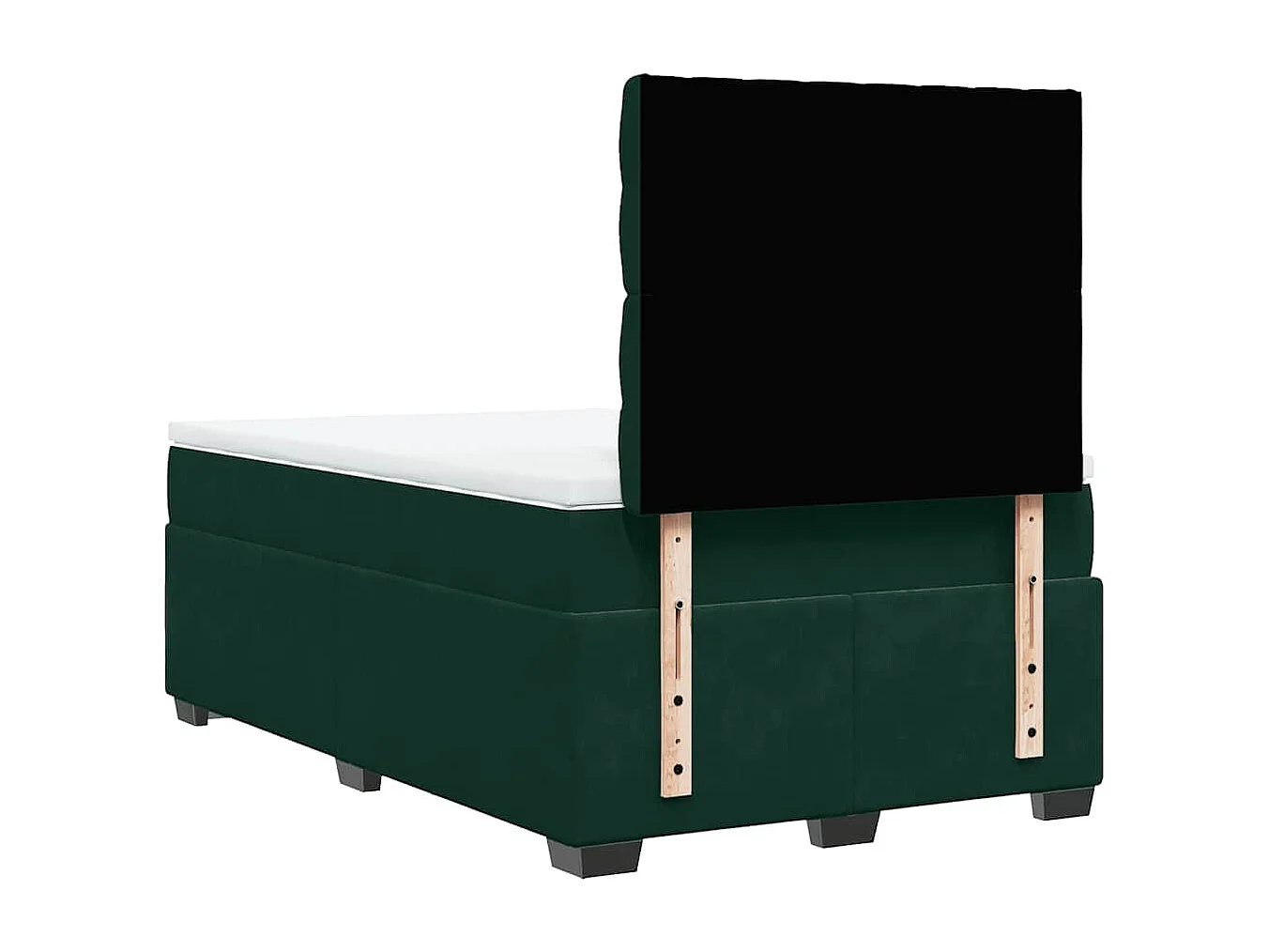 Cama box spring con colchón terciopelo verde oscuro 120x190 cm