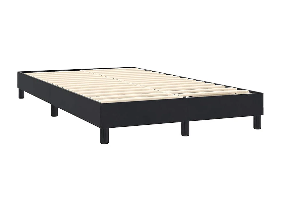 Cama box spring c/ colchão e LED 120x210 cm veludo preto