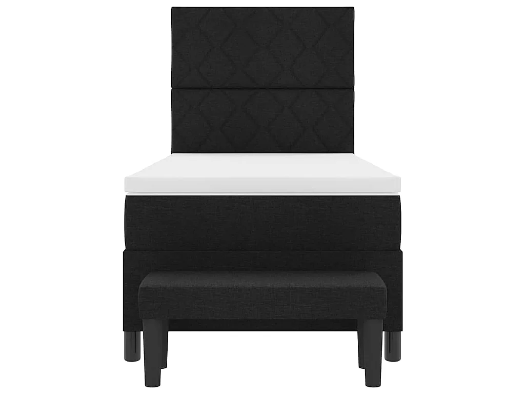 Letto a molle con testiera Nero 100 x 200 cm Tessuto