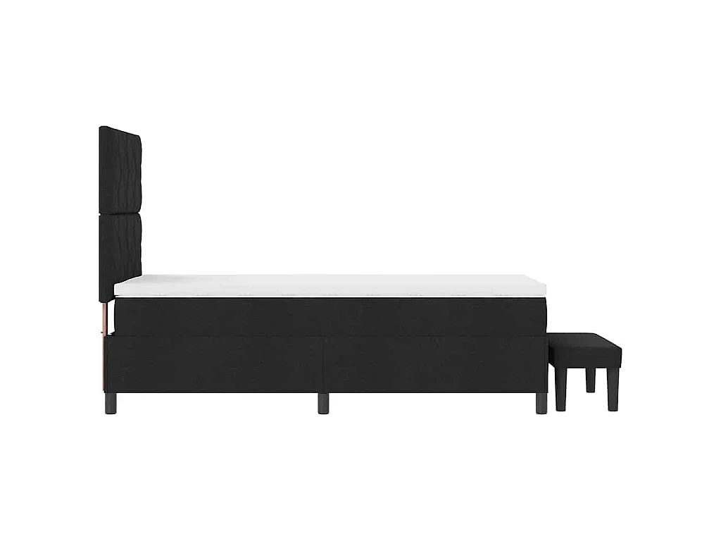 Letto a molle con testiera Nero 100 x 200 cm Tessuto