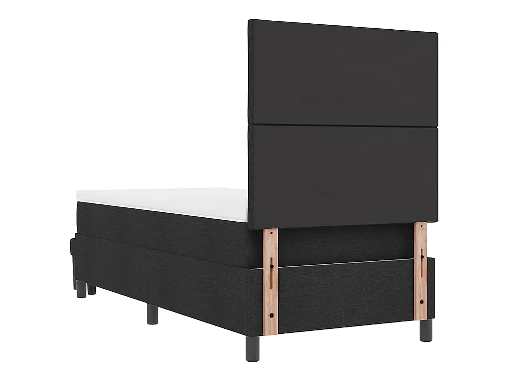 Letto a molle con testiera Nero 100 x 200 cm Tessuto