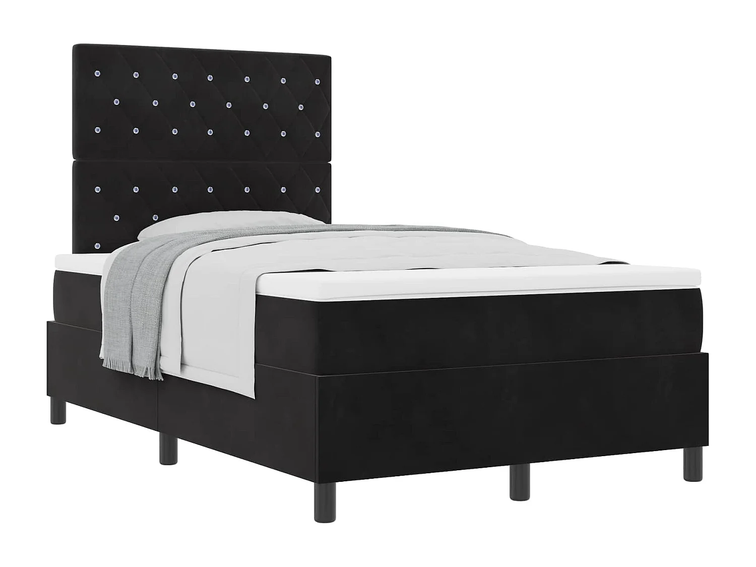 Boxspringbed met matras Zwart 120 x 200 cm Fluweel