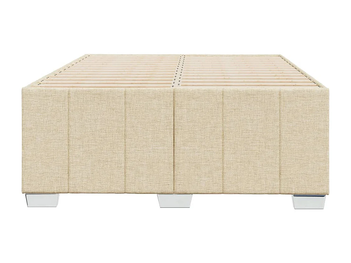 Estrutura de cama sem colchão 120x190 cm tecido creme