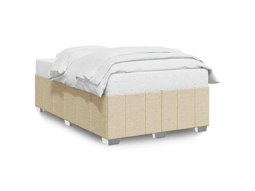 Cadre de lit sans matelas crème 120x190 cm tissu