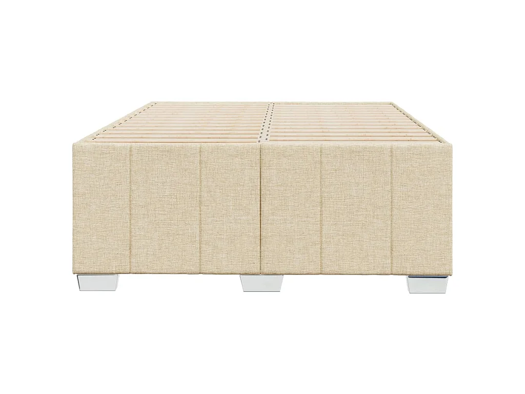 Cadre de lit sans matelas crème 120x190 cm tissu