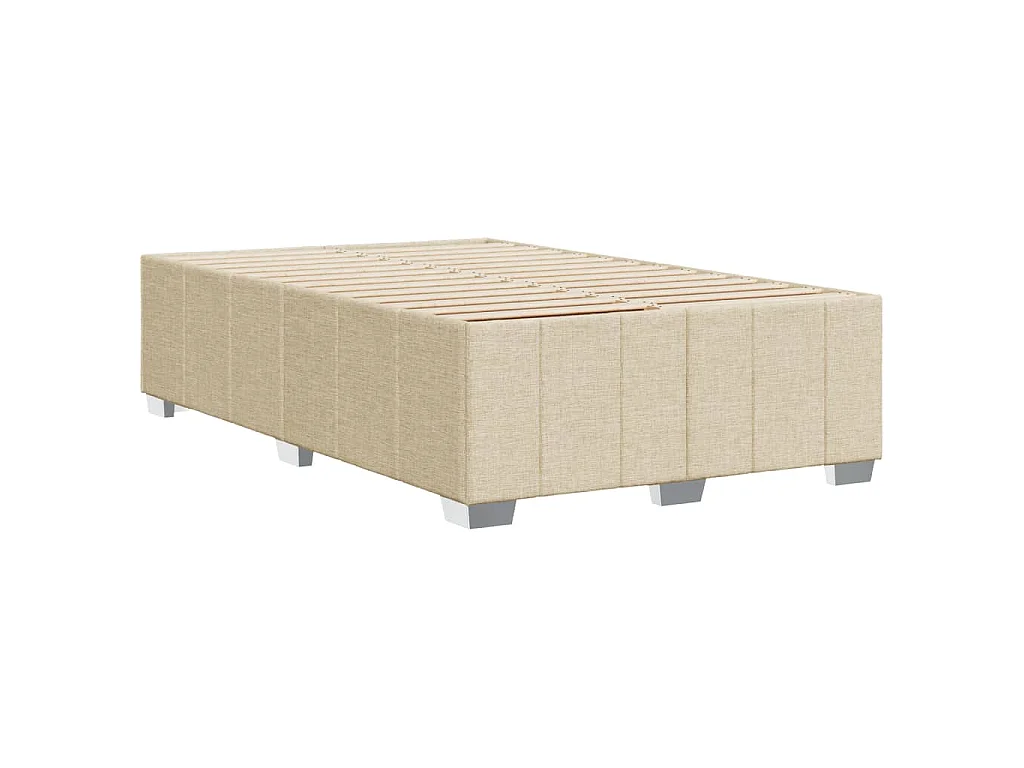 Cadre de lit sans matelas crème 120x190 cm tissu