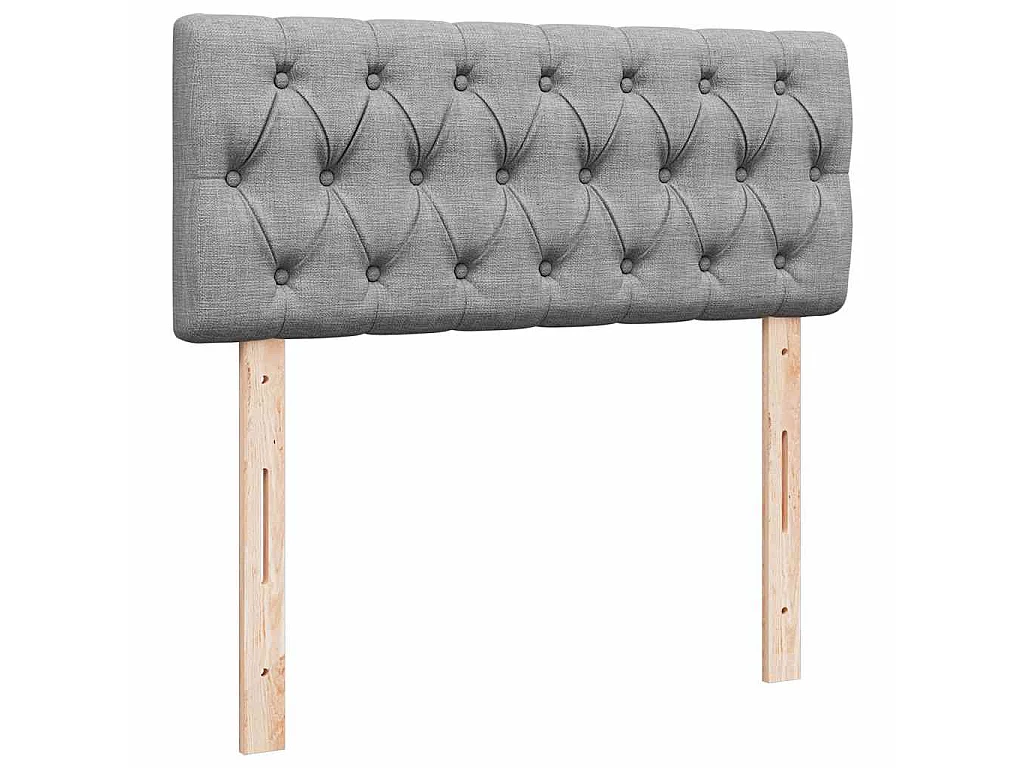 Lit ottoman avec matelas gris clair 120x190 cm tissu