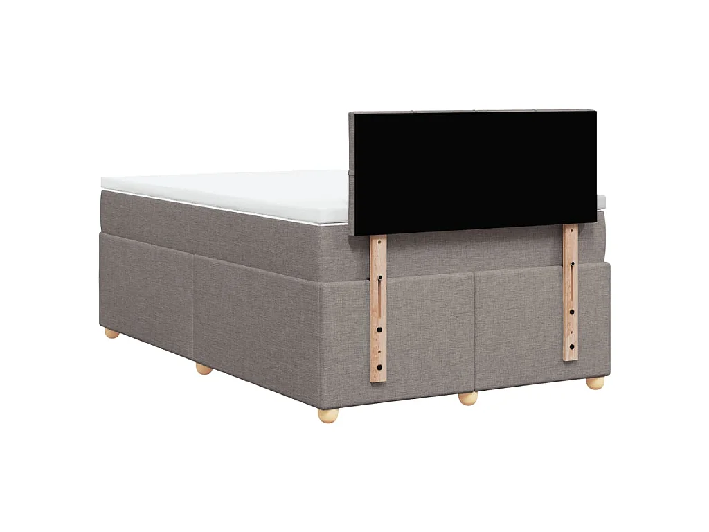 Boxspring met matras stof taupe 120x200 cm