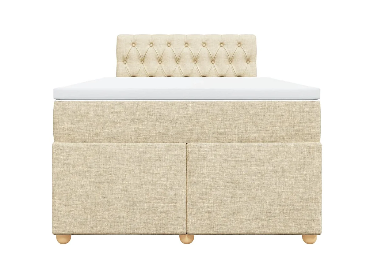 Boxspringbett mit Matratze Creme 120x200 cm Stoff