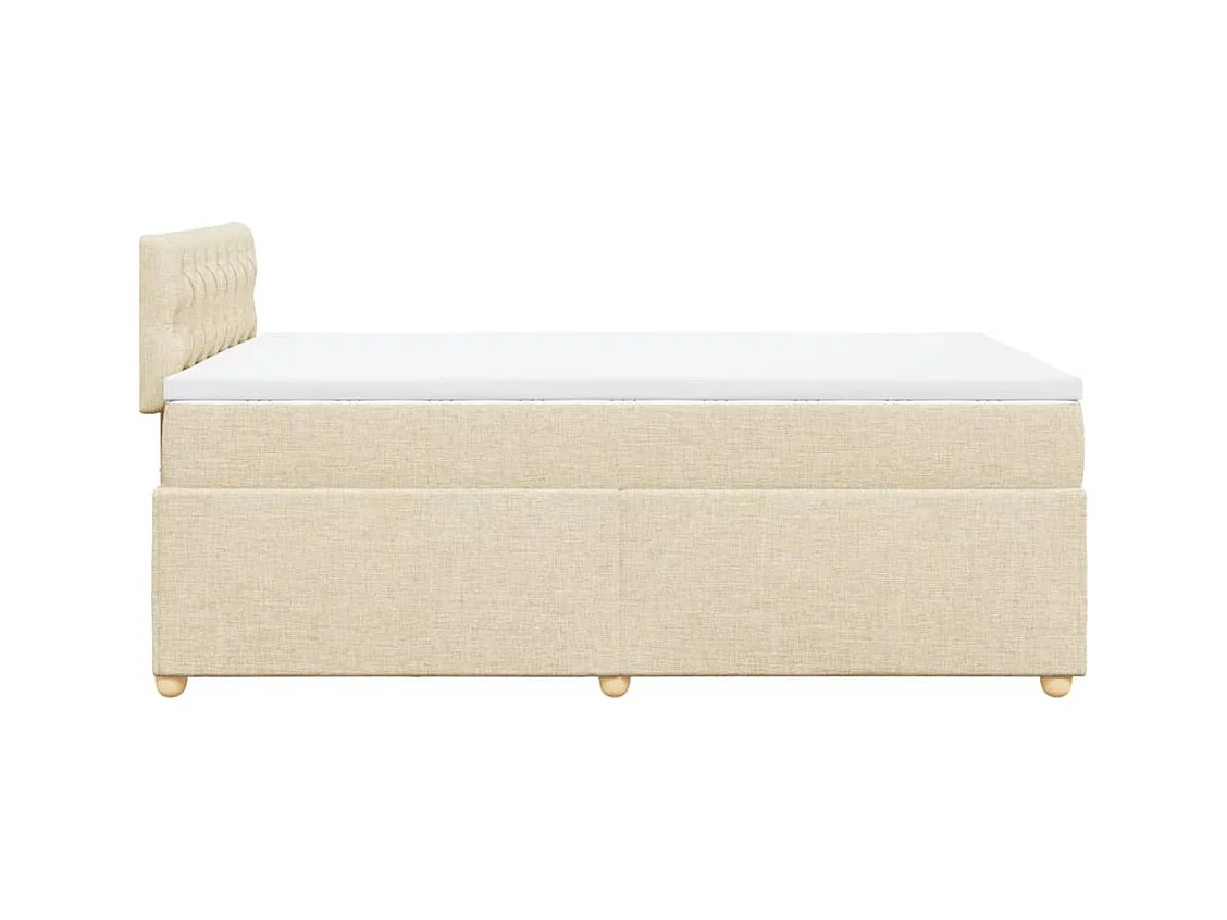 Boxspringbett mit Matratze Creme 120x200 cm Stoff
