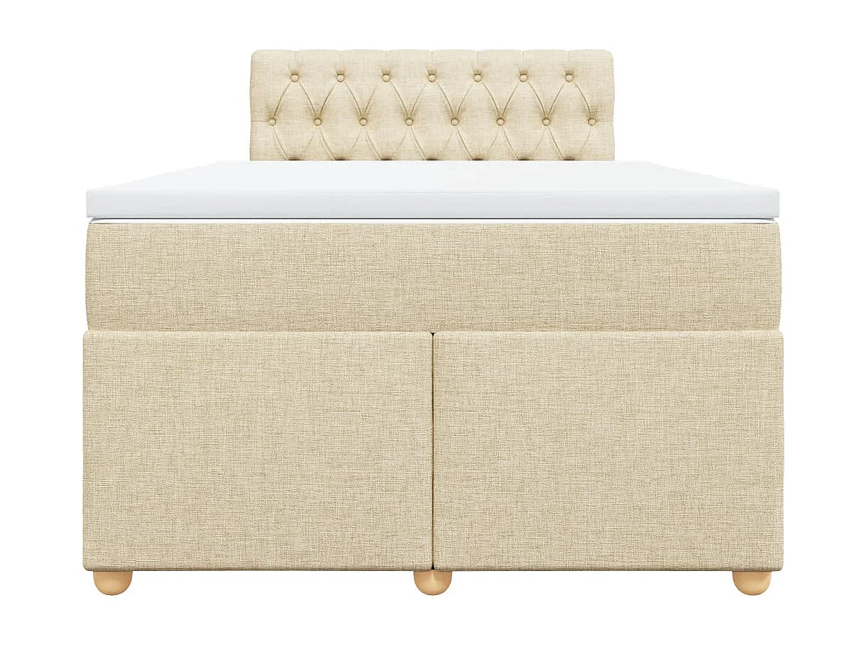 Sommier à lattes de lit avec matelas Crème 120x200 cm Tissu