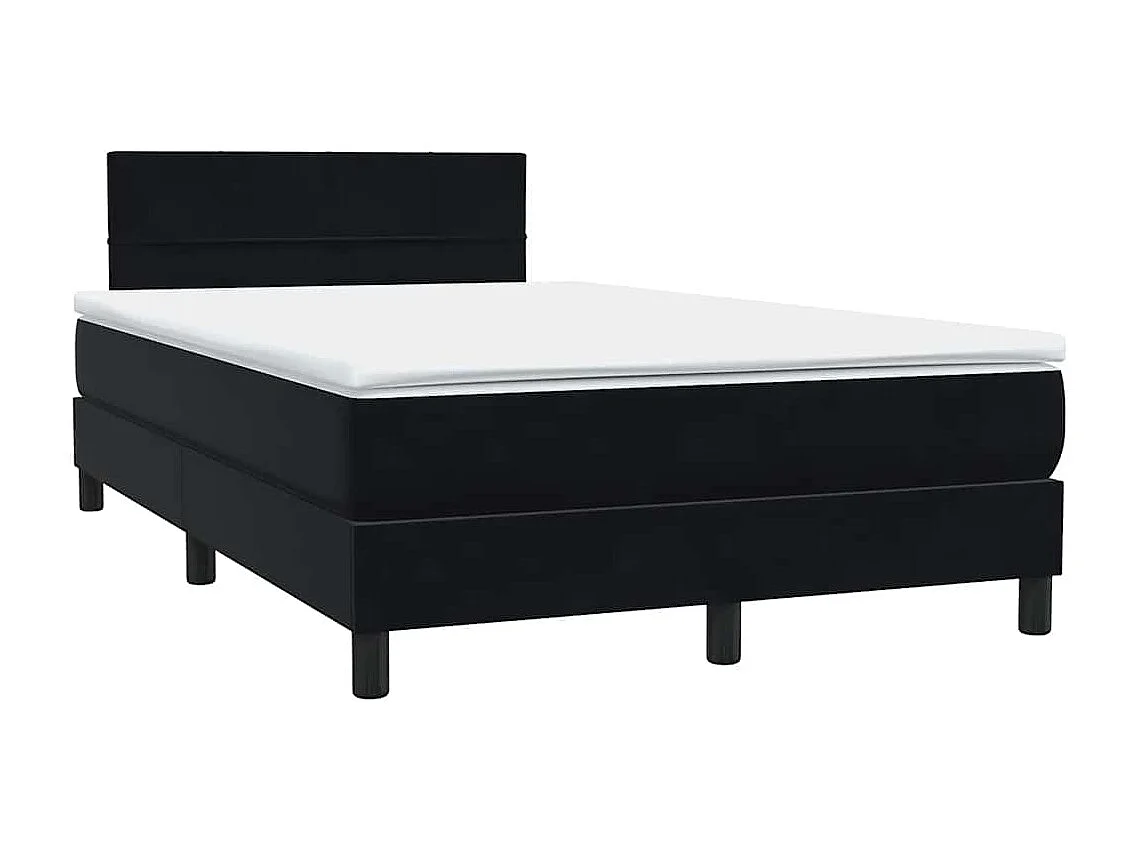 Boxspringbett mit Matratze Schwarz 120x210 cm Samt