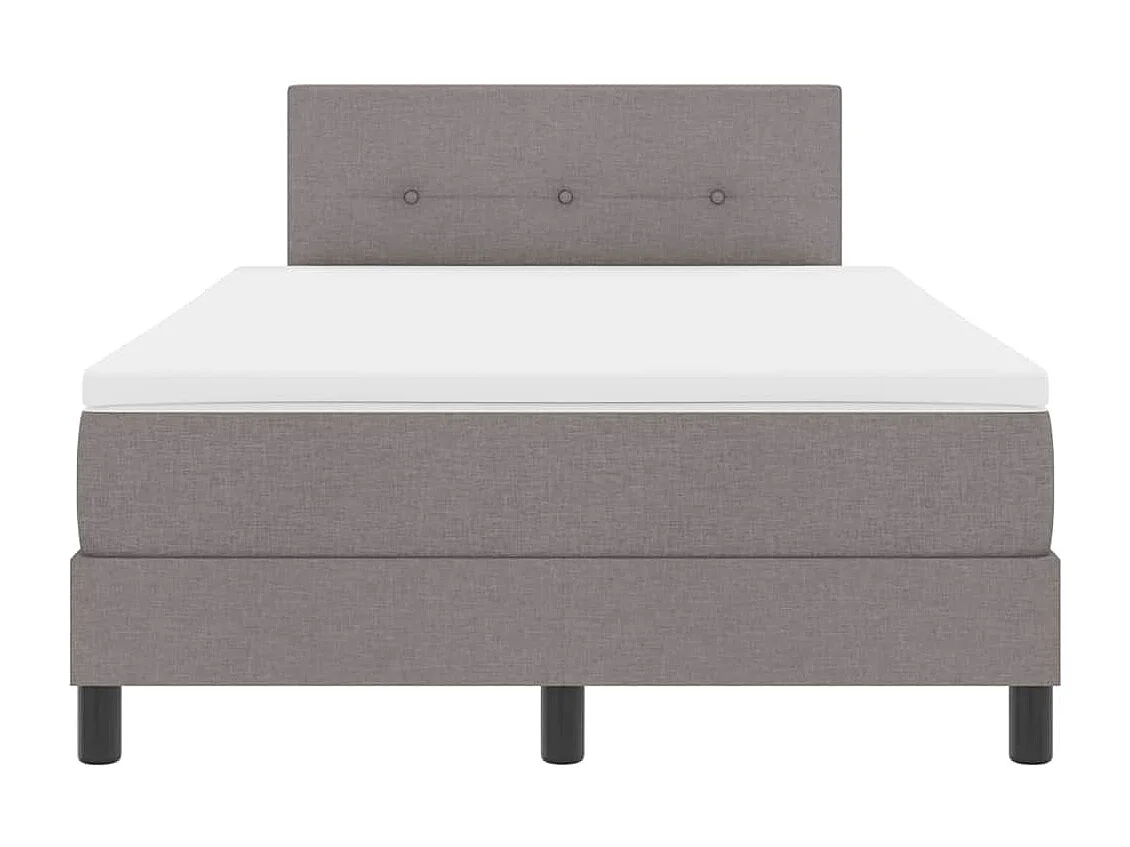 Lit à ressorts avec matelas Taupe 120 x 190 cm tissu
