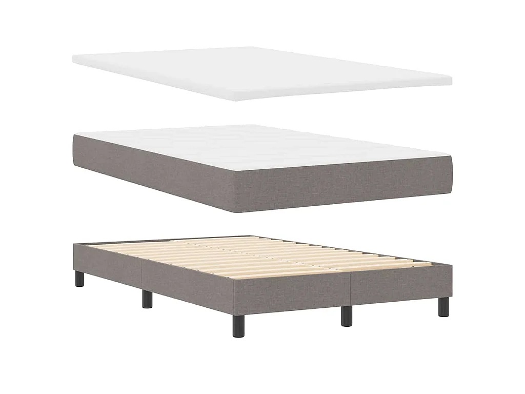 Boxspringbett mit LED-Lichtleisten Taupe 120 x 190 cm Stoff
