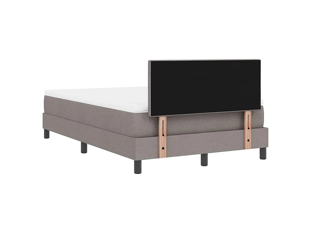 Boxspringbett mit LED-Lichtleisten Taupe 120 x 190 cm Stoff