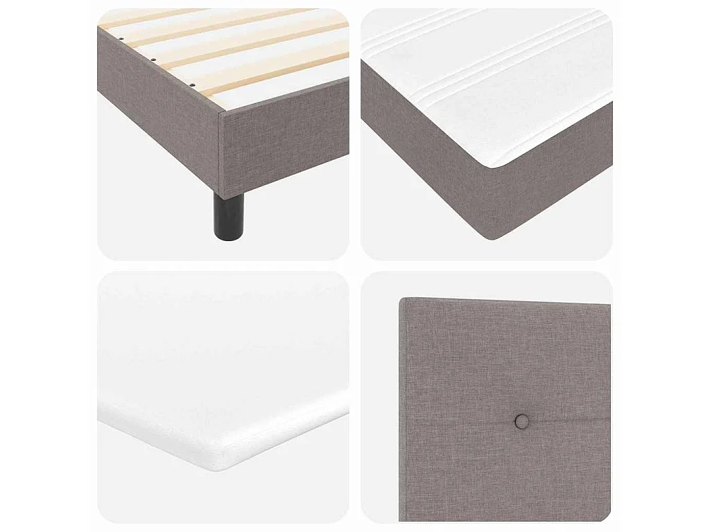 Boxspringbett mit LED-Lichtleisten Taupe 120 x 190 cm Stoff