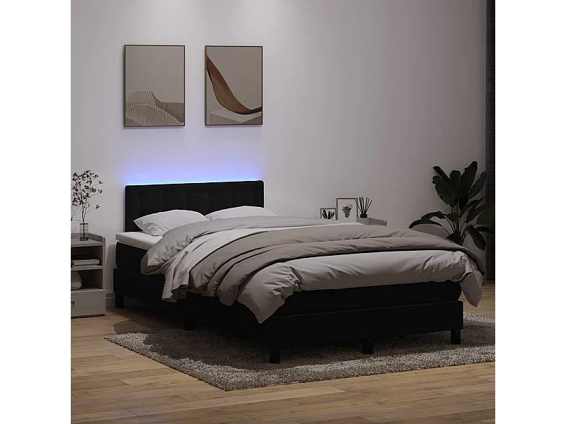 Boxspringbett mit Matratze Schwarz 120x210 cm Samt