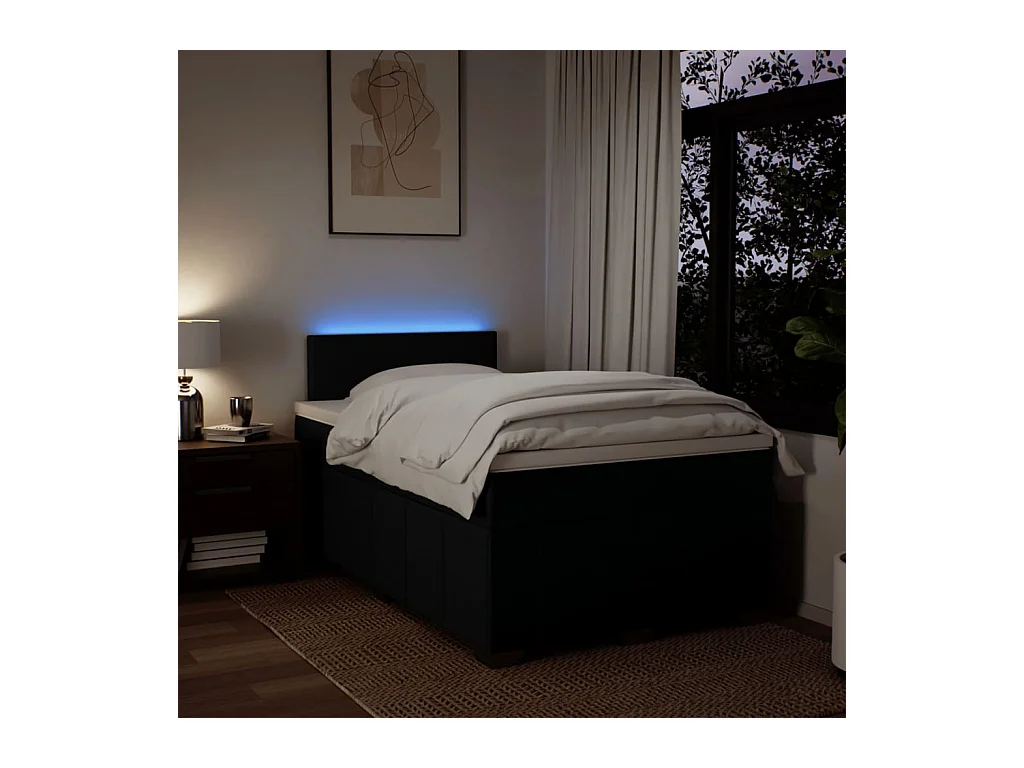 Boxspringbett mit Matratze Schwarz 120x190 cm Stoff