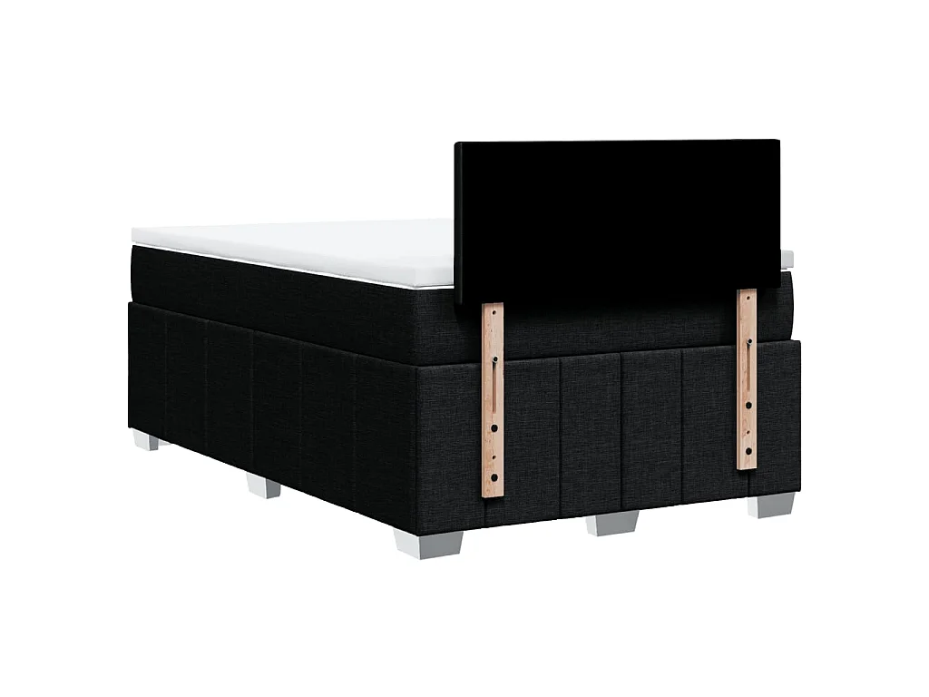 Cama boxspring com colchão 120x190 cm tecido preto