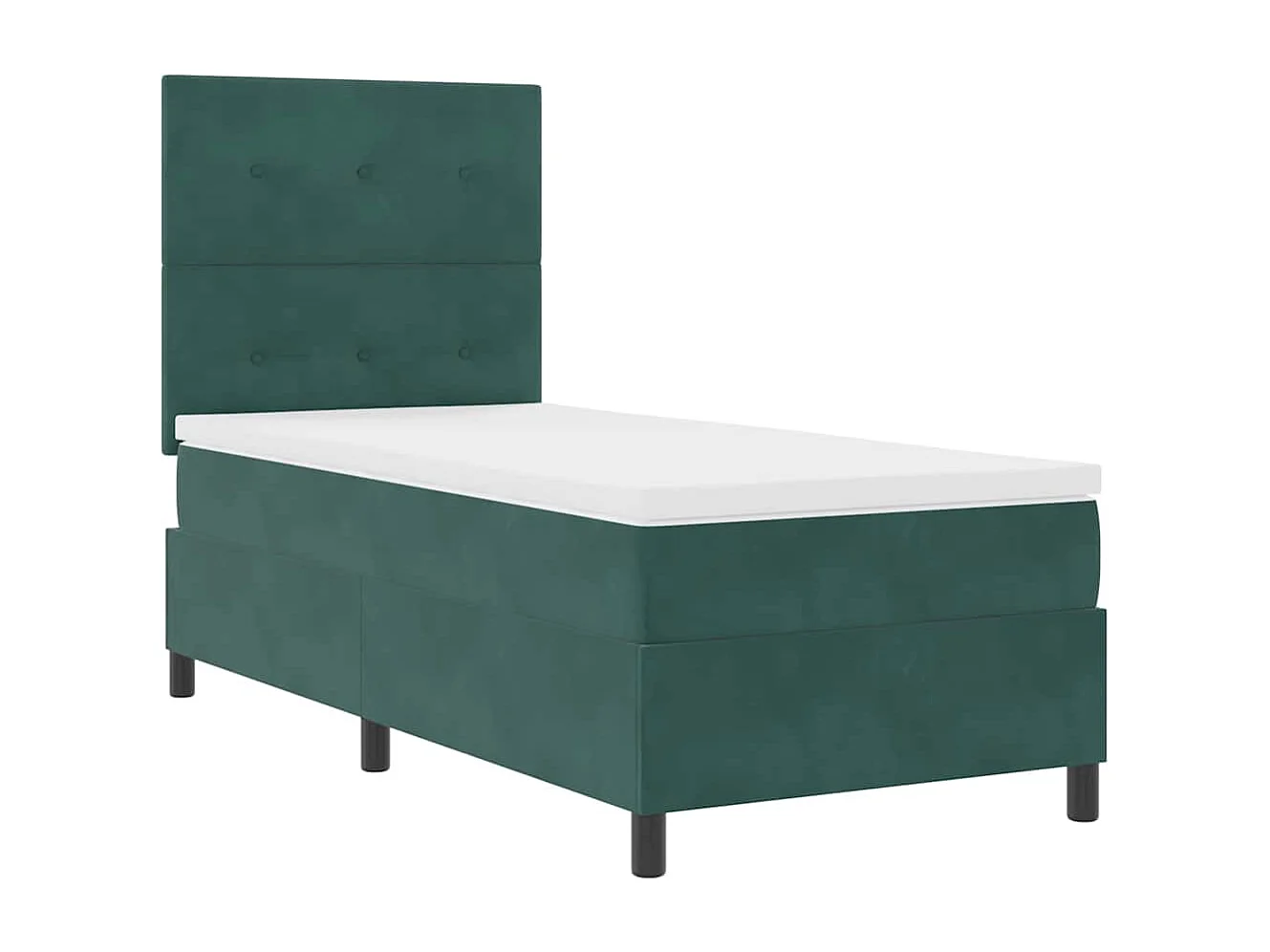 Boxspringbed met matras Donkergroen 100 x 200 cm Stof