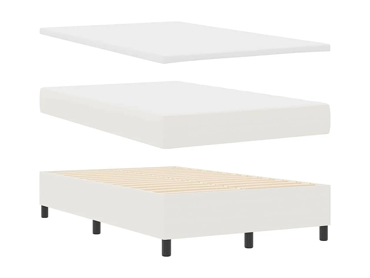 Boxspringbed Crème en Wit 120 x 200 cm Katoen Stof