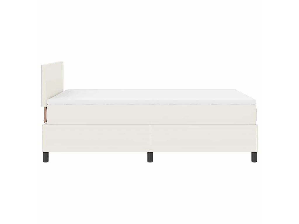 Letto a molle Crema e Bianco 120 x 200 cm Tessuto in Cords
