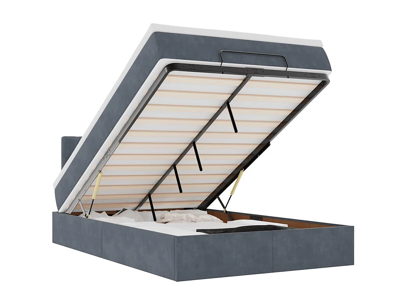 Struttura Letto Pouf con Materasso 120x200 cm Velluto