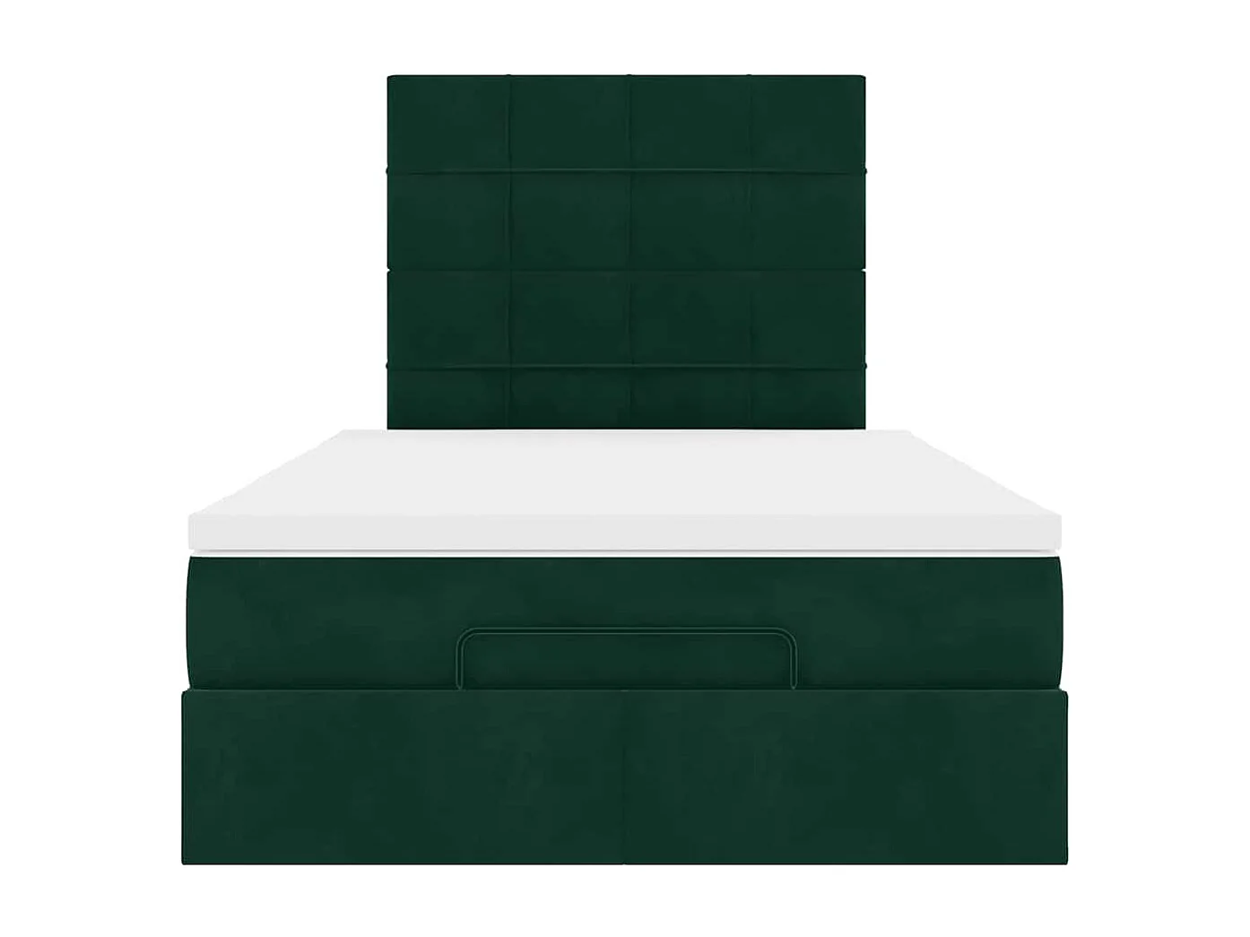 Ottoman-Bett mit Matratzen & LEDs Dunkelgrün 120x190 cm Samt