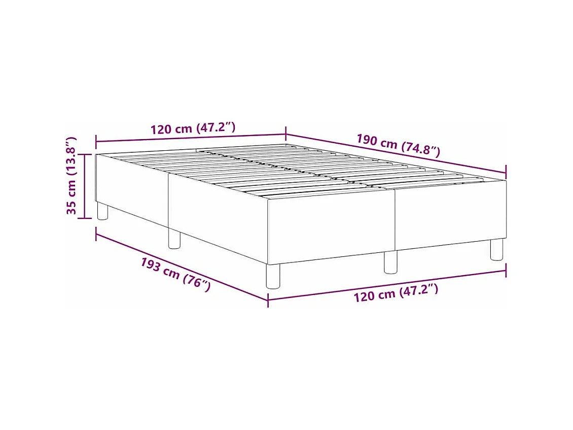 Lit à ressorts Gris clair 120 x 190 cm Tissu en velours côtelé