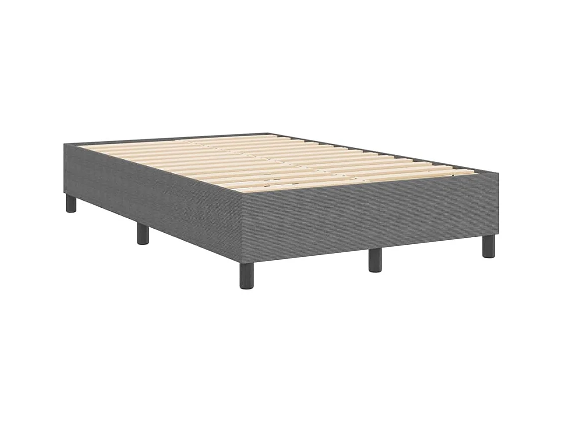 Lit à ressorts Gris clair 120 x 190 cm Tissu en velours côtelé