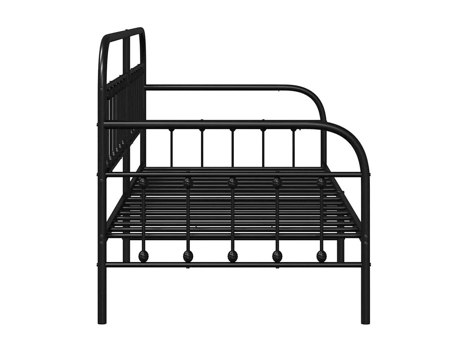 Tagesbettrahmen Schwarz 100 x 190 cm Pulverbeschichteter Stahl