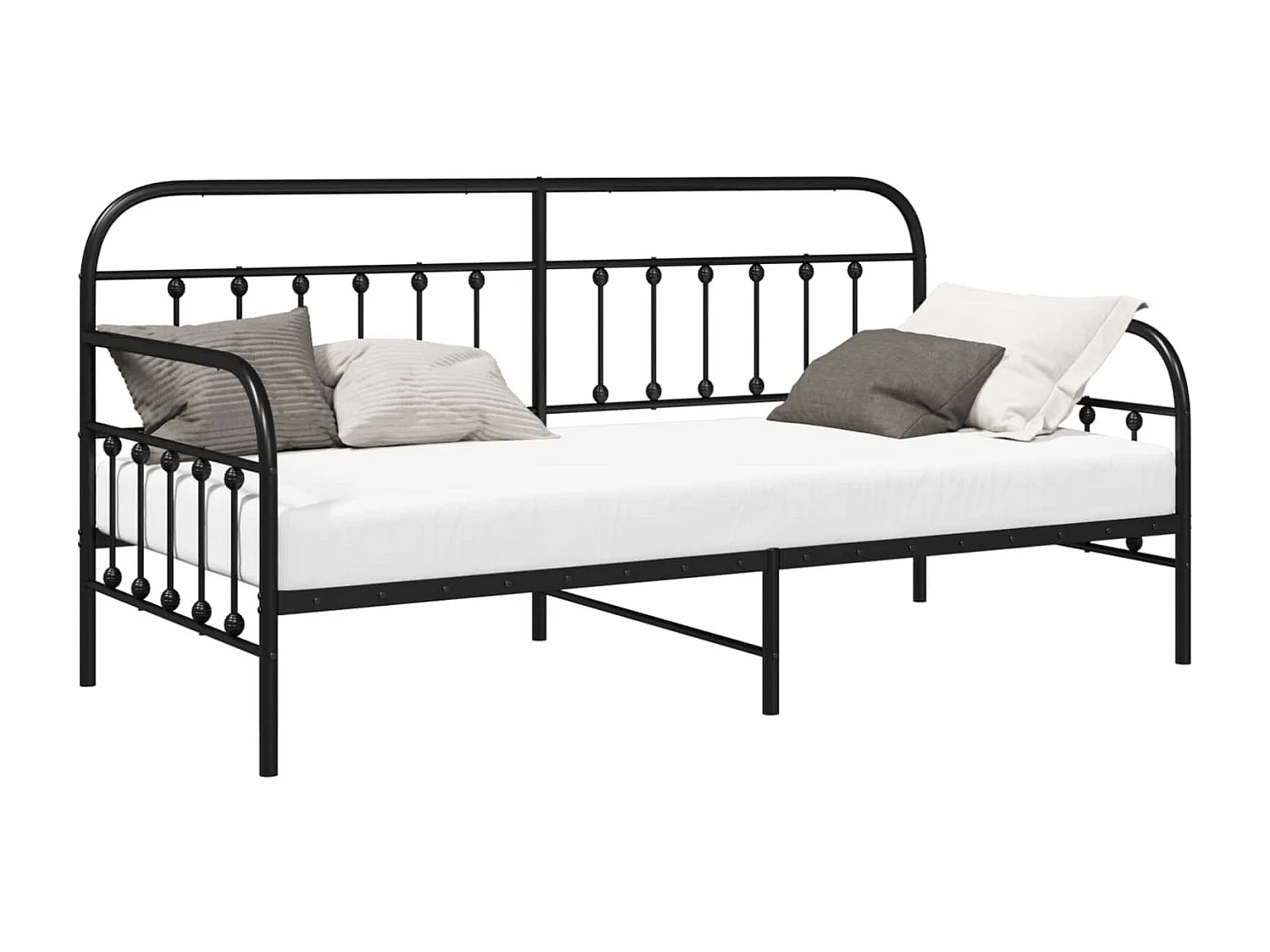 Bedframe voor een daybed Zwart 100 x 190 cm Gepoedercoat staal