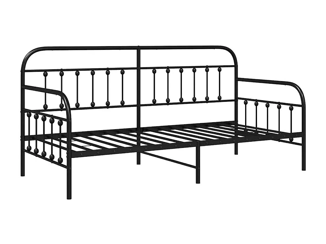 Bedframe voor een daybed Zwart 100 x 190 cm Gepoedercoat staal