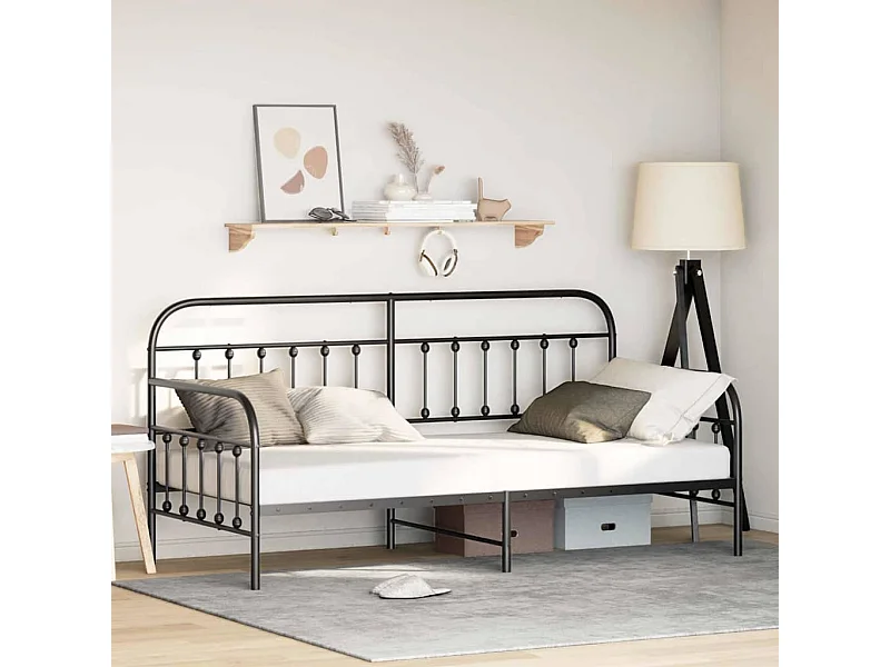 Bedframe voor een daybed Zwart 100 x 190 cm Staal
