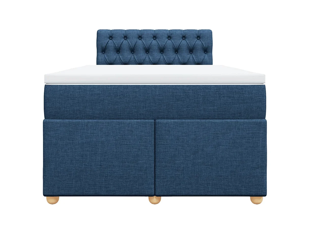 Sommier à lattes de lit avec matelas Bleu 120x200 cm Tissu