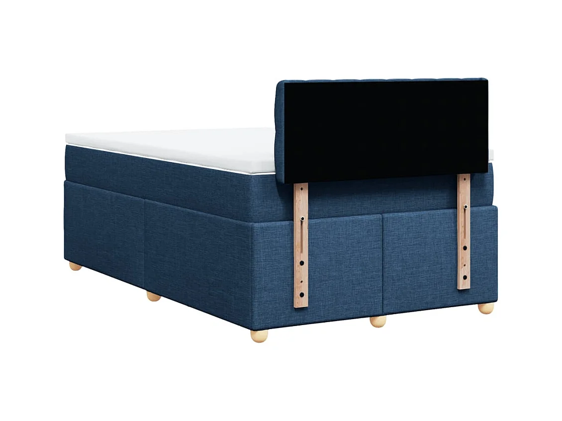 Sommier à lattes de lit avec matelas Bleu 120x200 cm Tissu