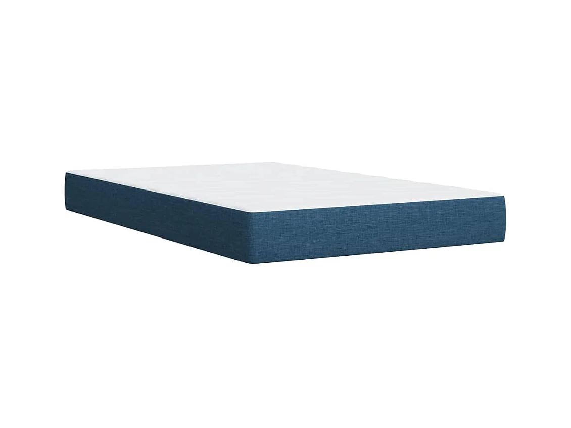 Sommier à lattes de lit avec matelas Bleu 120x200 cm Tissu