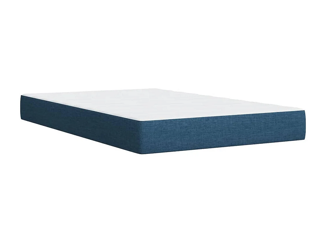 Cama box spring con colchón tela azul 120x200 cm