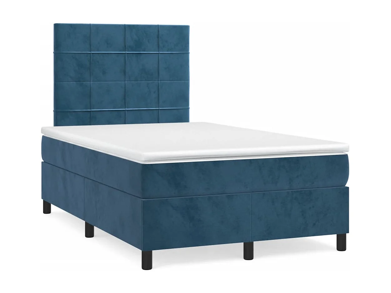 Boxspringbett mit Matratze & LED Dunkelblau 120x190 cm Samt