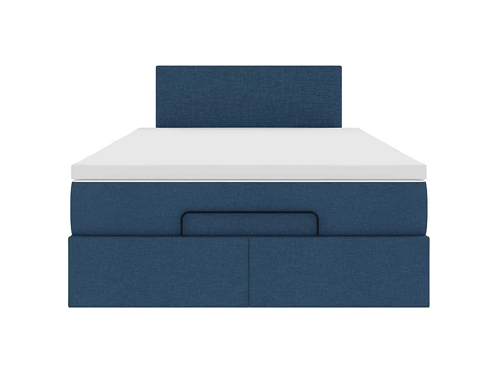 Pouf Letto con Materasso Blu 120x200 cm in Tessuto