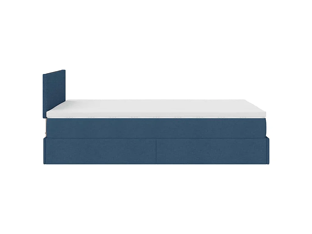 Pouf Letto con Materasso Blu 120x200 cm in Tessuto