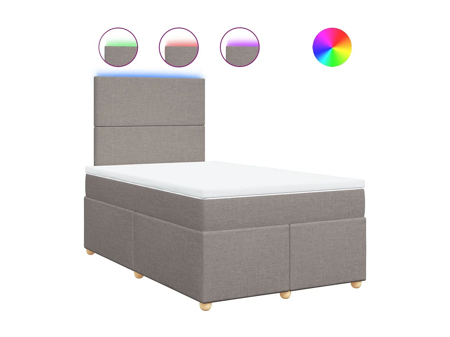 Boxspringbett mit Matratze Taupe 120x190 cm Stoff