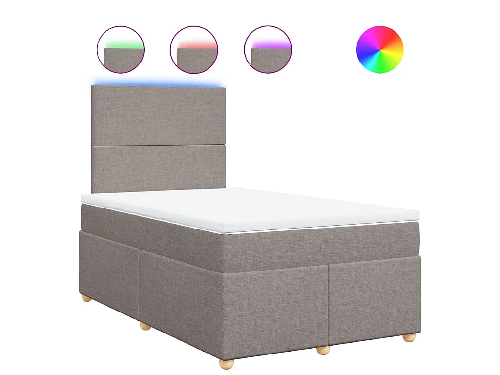 Boxspringbett mit Matratze Taupe 120x190 cm Stoff