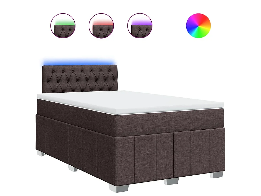 Boxspringbett mit Matratze Dunkelbraun 120x190 cm Stoff