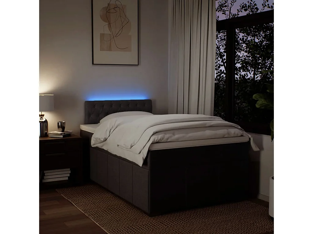 Boxspringbett mit Matratze Dunkelbraun 120x190 cm Stoff