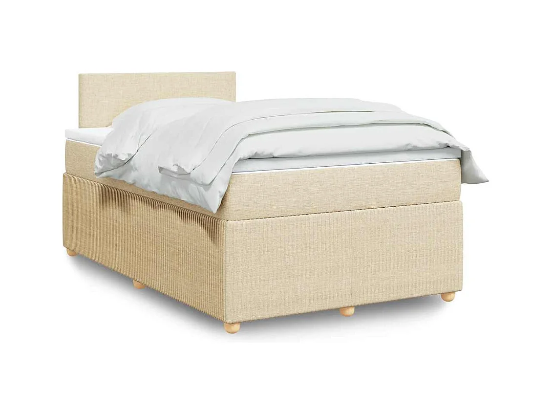Boxspringbett mit Matratze Creme 120x190 cm Stoff