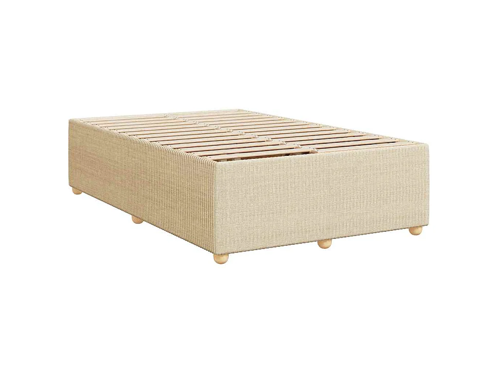 Sommier à lattes de lit avec matelas crème 120x190 cm tissu
